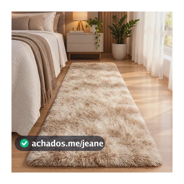 Passadeira Texfine Têxtil Felpuda Corredor 2x0,60 Bege Mesclado Poliéster