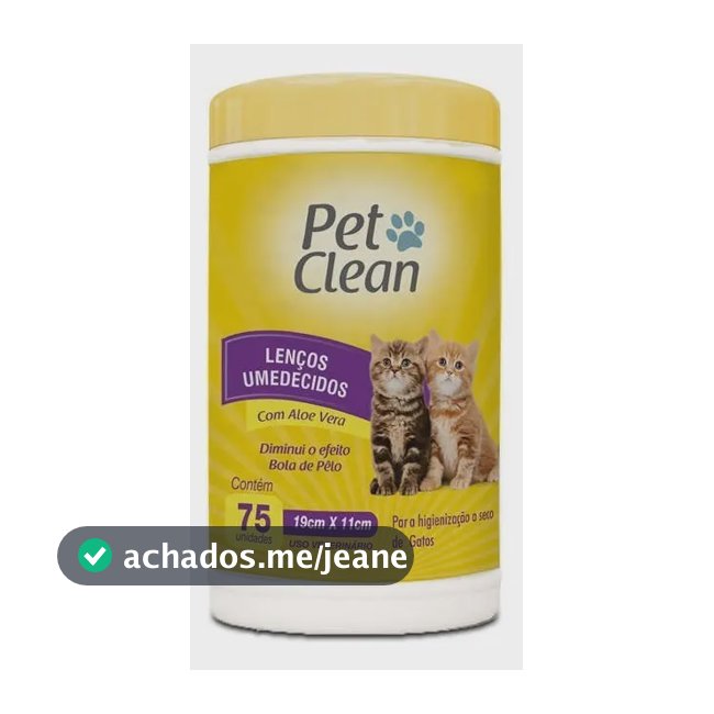 Lenço Umedecido Pet Clean 75 Unidades Aloe Vera Cães Gatos Hipoalergênico