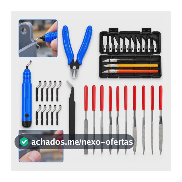 Kit Ferramentas Acabamento Impressão 3d Modelismo Diy Preto