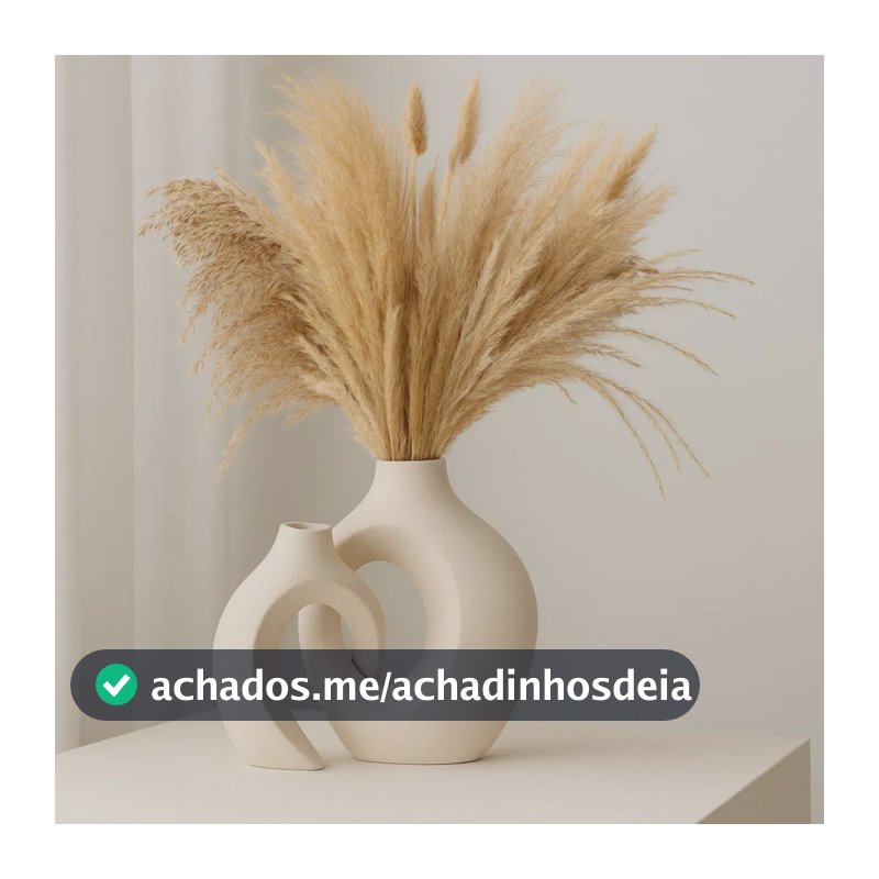 Dupla De Vasos Decorativos Enfeite Decoração Sala Off-white Monaco
