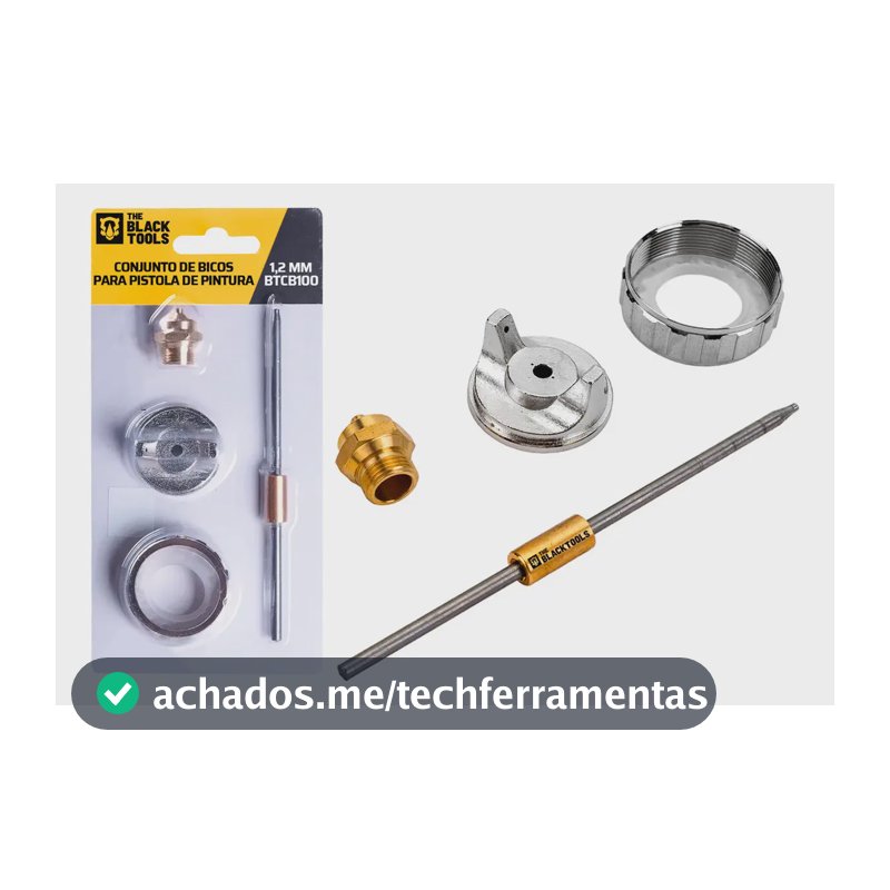 Kit Reparo - Bico Agulha Capa Para Pistola De Pintura 1.2 Mm Btcb100 The Black Tools