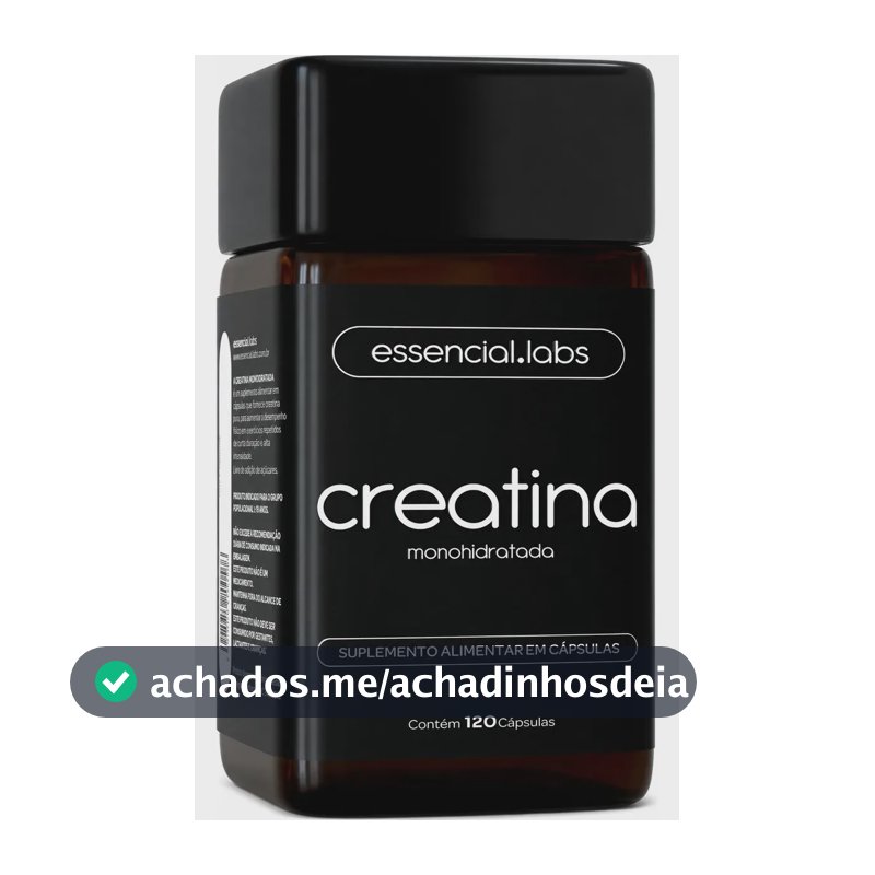 CREATINA MONOHIDRATADA 100% Pura com Matéria-Prima Importada - 3g de Creatina por Dose - 120 Cápsulas
