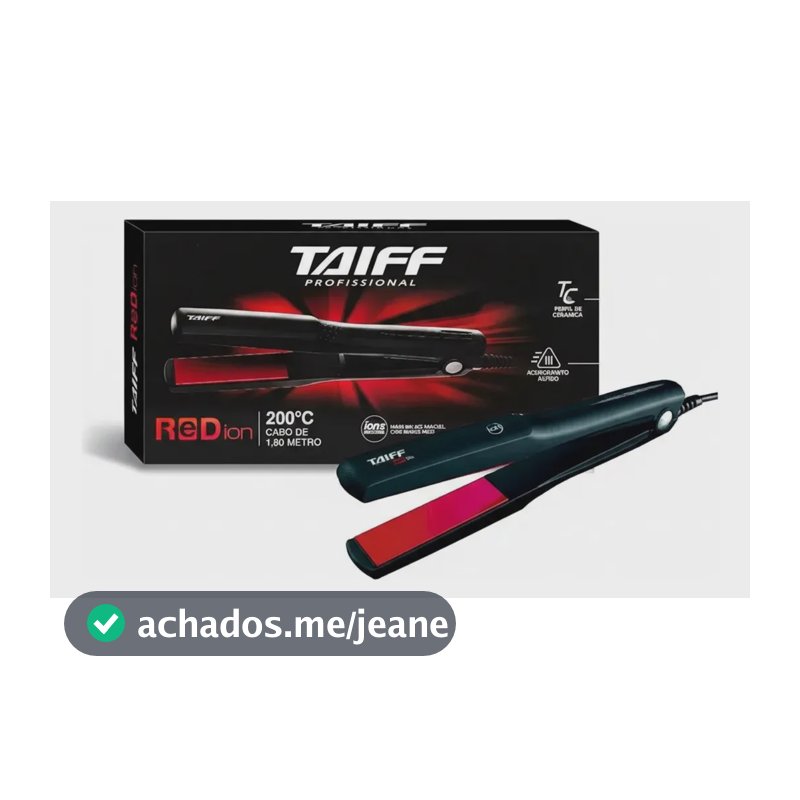 Chapa Prancha De Cabelo Taiff Elegance Red Íon Preto