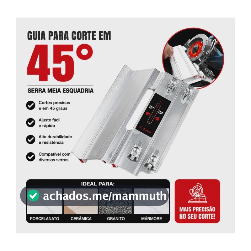 45 Graus Guia Disco Corte Gabarito Serra Chanfro