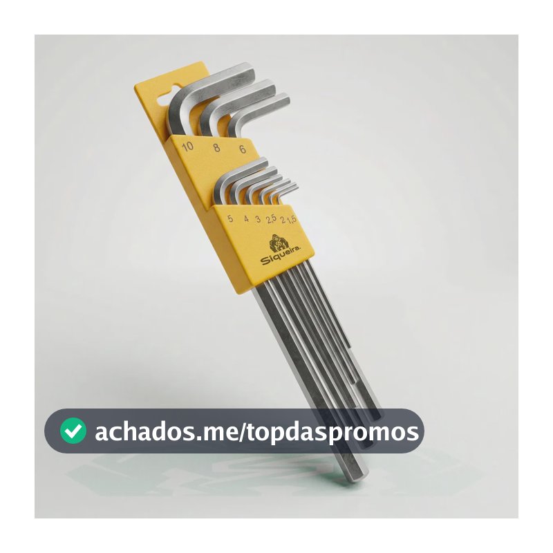 Jogo Chaves Allen Hexagonal L Longa 9 Peças 1,5 A 10 Mm S Siqueira
