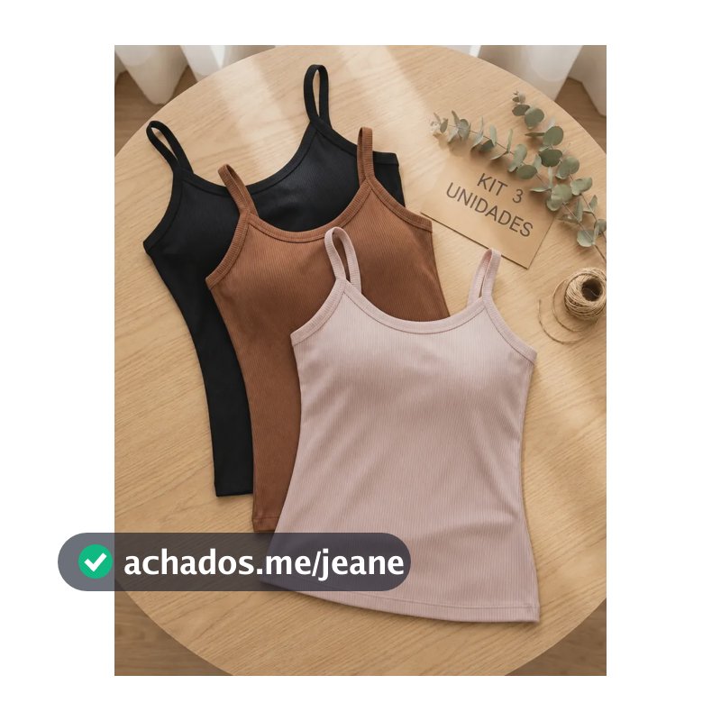 Kit 3 Blusa Regata Feminina Canelada Alcinha Blusinha Básica Preto/marrom/nude Lisa G
