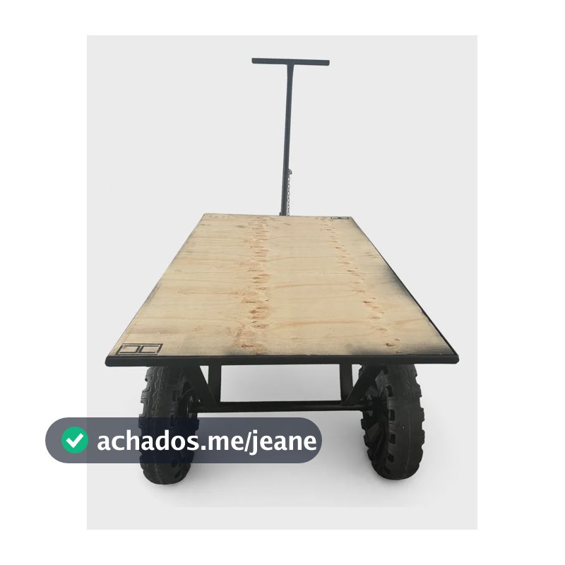 Carrinho Plataforma 300kg 4 Rodas Flex Cargas Pesada Cel Preto