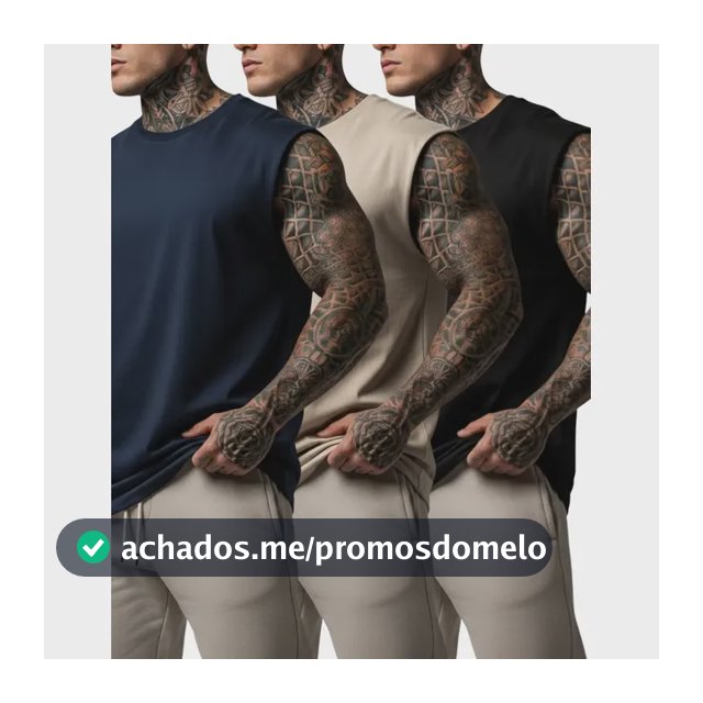 Kit 3 Regata Oversized Machão Streetwear Lisa Casual Básicas