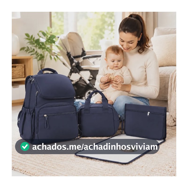 Mochilas para gestantes e bebês Mochila Bolsa Maternidade Térmica Presente Bebê Versão Luxo,bolsa maternidade,saquinho maternidade,Azul