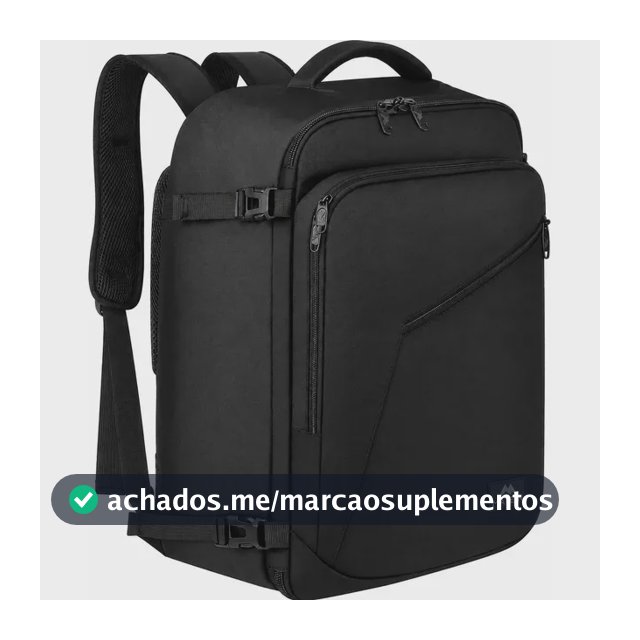 Mochila Viagem Masculina 40L Grande Impermeável Reforçada para Avião Item Pessoal Suporta até 10kg MATEIN 1159 Preto
