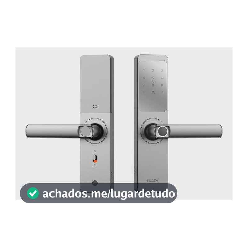 Fechadura Digital Inteligente Biometria Lyra Wifi Ekaza Alumínio Prateado