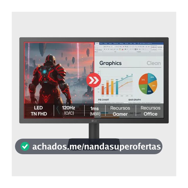 Monitor LG FHD Home & Office 22”, 1ms (MBR), 120Hz (O/C), Modo leitura, Flicker Safe, HDMI, LG Switch, Black Stabilizer, Dynamic Action Sync, Preto- 22U403A