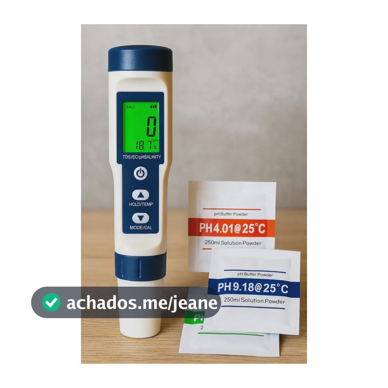 Medidor Multiparâmetro Salinidade Ph Ec Ppm Temperatura C/nf Bateria