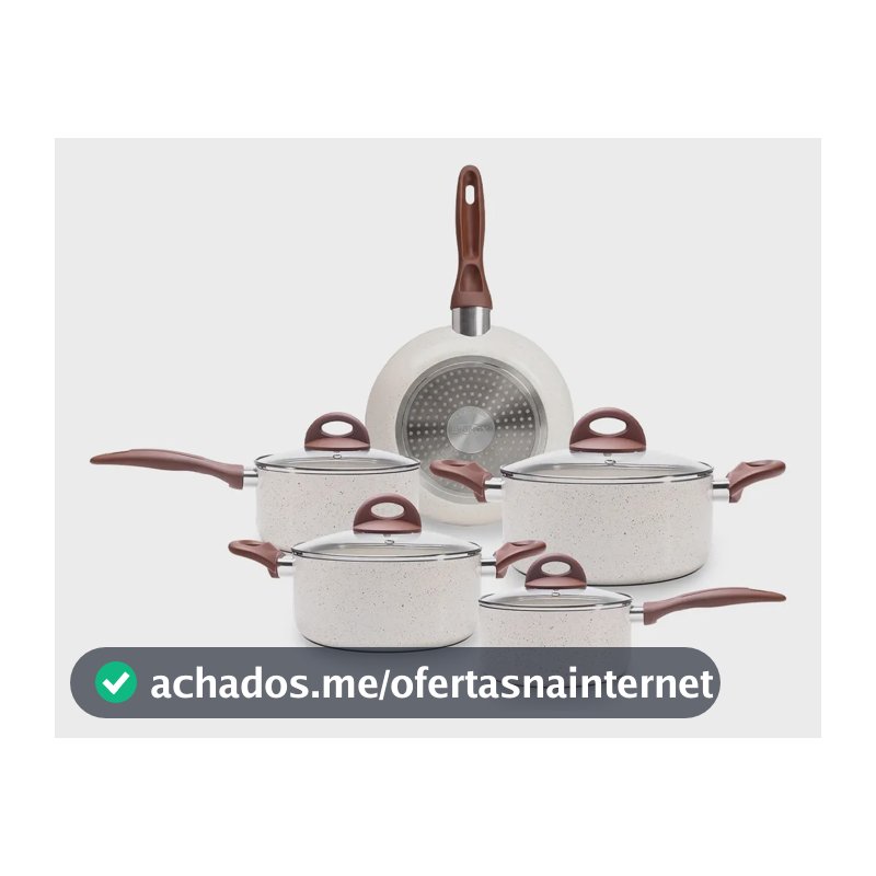Jogo De Panelas Smart Plus Vanilla Indução Cerâmico 5peças Brinox 4774/101
