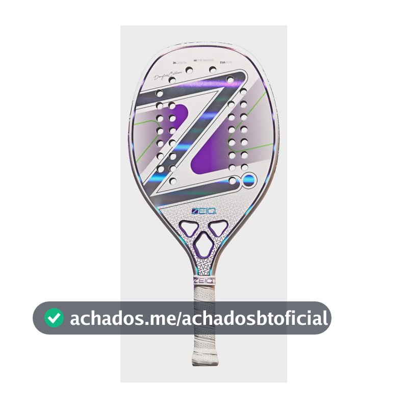 Raquete De Beach Tennis Pro Violet Collani White Zeiq 3k
