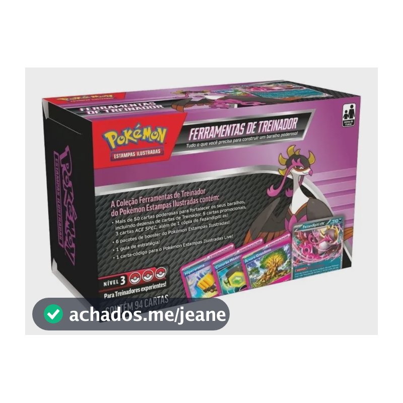 Pokémon Cartas Colecionáveis Fezendipiti Ex Cromadas 94 Unid Português