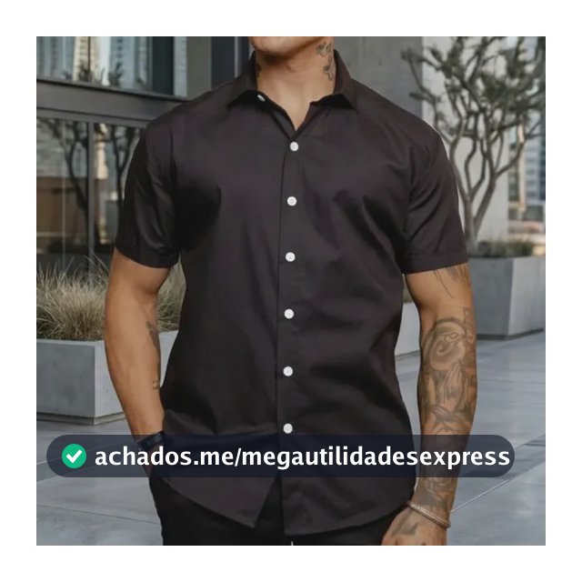 Camisa Social Masculina Gola Italiana Confortável