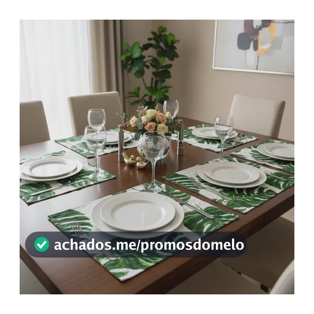 Jogo Americano Retangular 8 Lugares - Mesa Posta Oferta