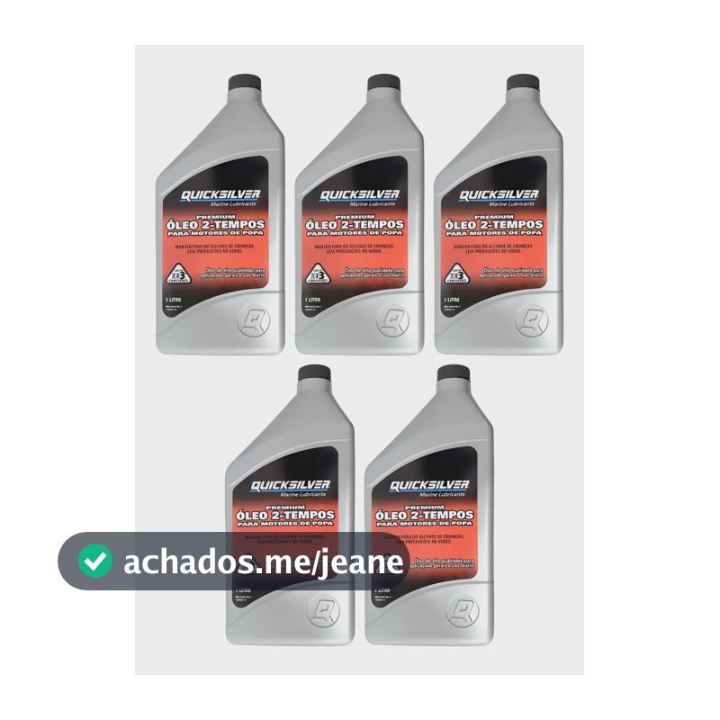 Óleo Motores De Popa 2t Quicksilver Tcw3 1 Litro Kit C/5