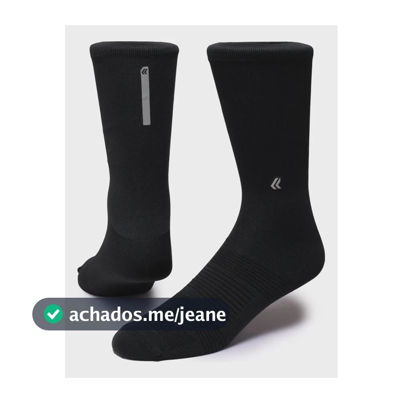 Meia Superfresh Poliamida Corrida Preta Preto Liso Único (36-43)