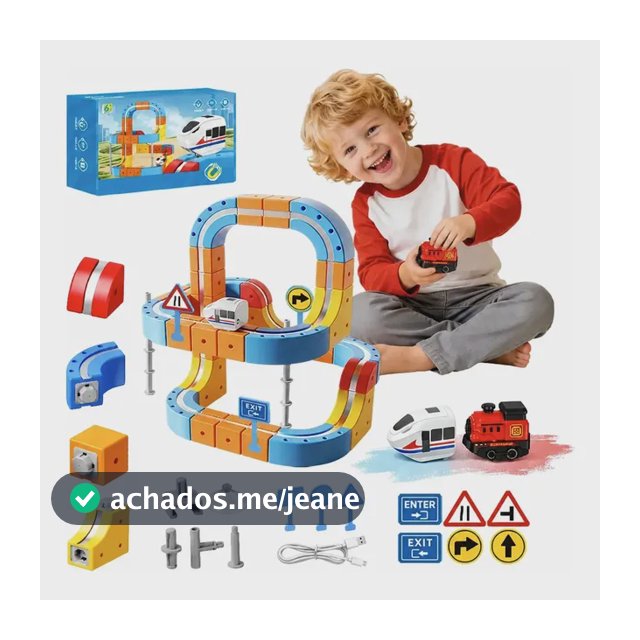 Pista Carrinhos Brinquedo Infantil Elétrico Magnético Trem Laranja