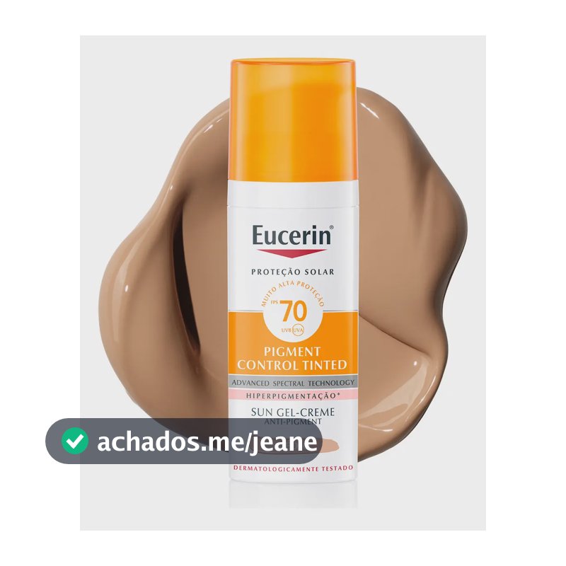 EUCERIN Protetor Solar Facial Antimanchas Cor Média FPS 70 50ml, Pigment Control, Proteção UVA, UVB e Luz Visível, Thiamidol
