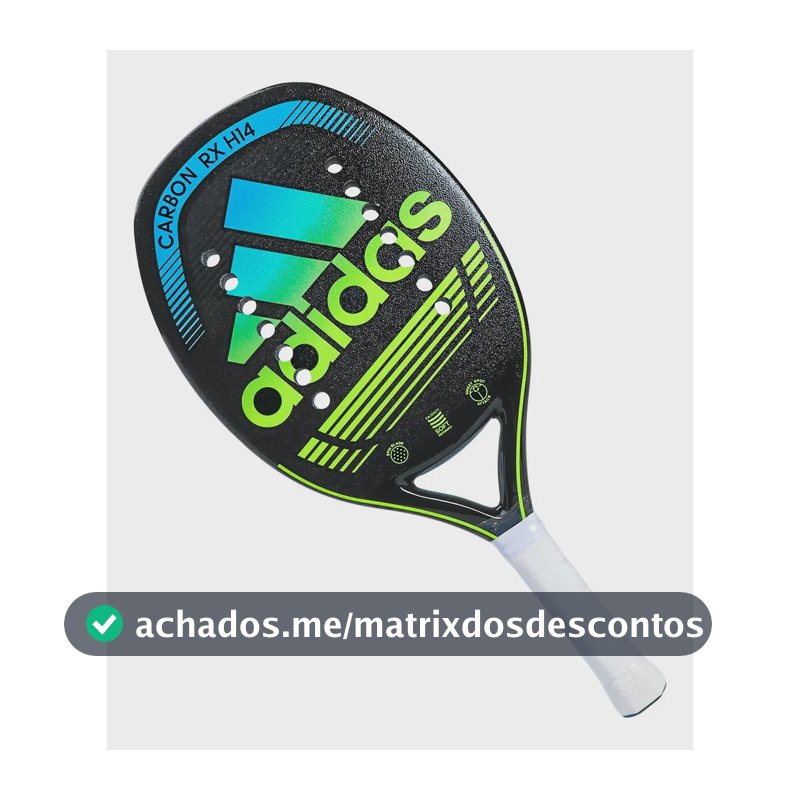 Raquete De Beach Tennis adidas Rx H14 Carbono 3k 2023 Cor Verde Azul E Preto