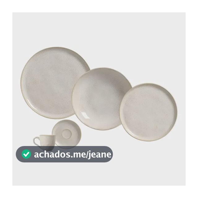 Aparelho de Jantar 30 Peças Porto Brasil Bio Latte Grés Off-White