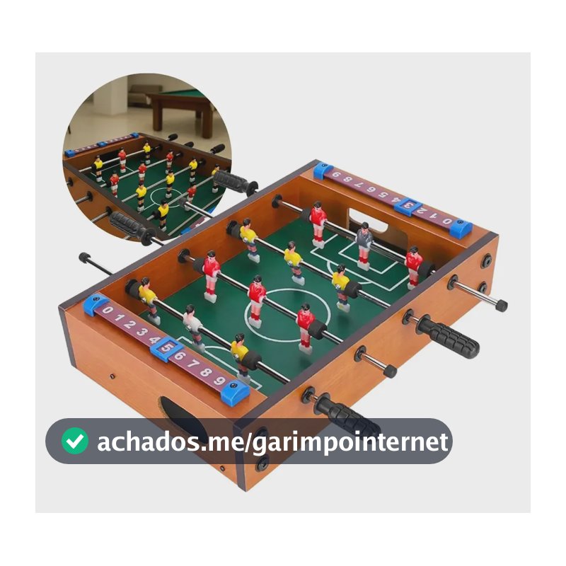 Brinquedo Infantil Mini Mesa De Pebolim Em Madeira Verde-escuro