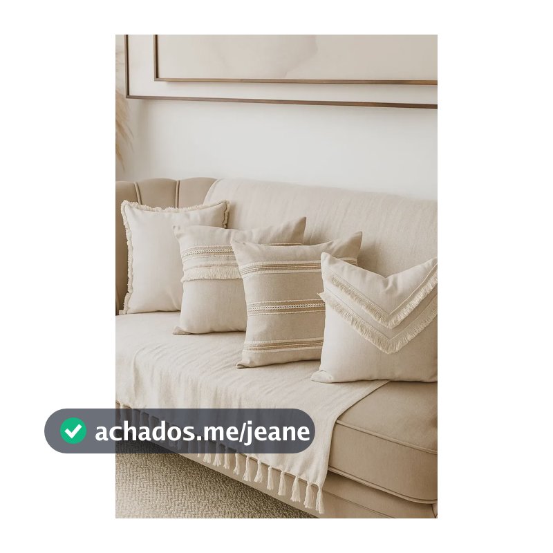 Kit 4 Capas De Almofadas  Estilo Boho Chic Moderna Luxo Cru Neutro Franjas Algodão