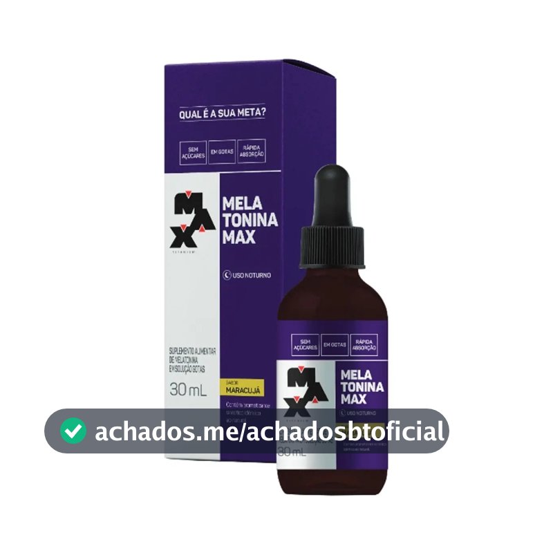 Melatonina 30ml Max Titanium 21mcg em Gotas Sabor Maracujá