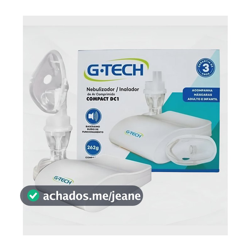 Inalador Nebulizador Adulto Infantil Bivolt Compacto G-tech Branco 127/220v