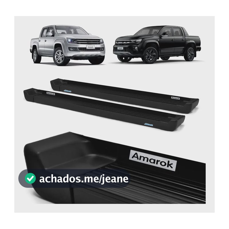 Estribo Alumínio Preto Amarok 2.0 Dupla 4x4 2010 A 2024 Preto