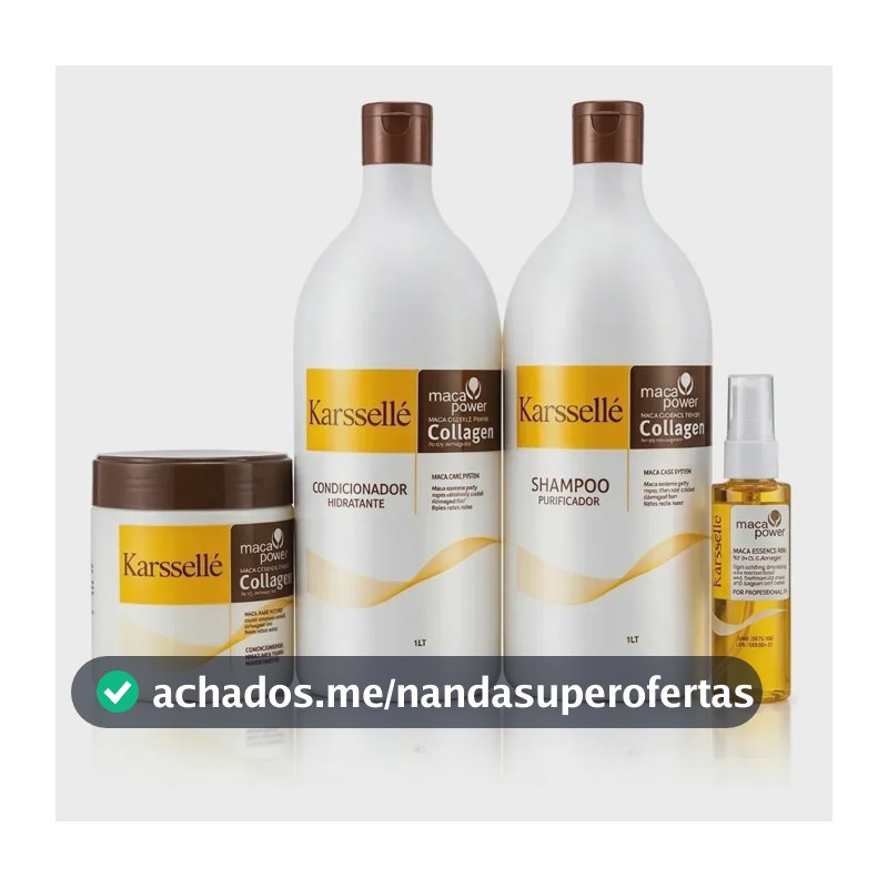 Kit Completo Karssellé Mascara + Shampoo + Condicionador + Óleo