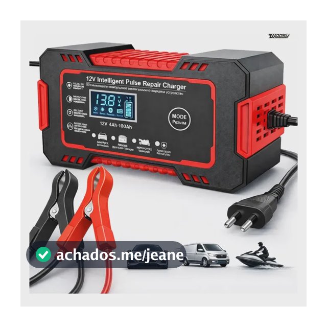 Carregador Inteligente De Bateria Automotiva 12v 6a Bivolt Recupera Baterias 4ah A 100ah Todos Veículos Moto Carro Caminhão Barco Woosh