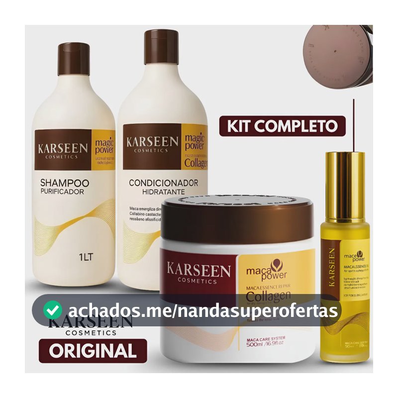 Kit Máscara Karseen+ Shampoo Condicionador + Óleo Marroquino