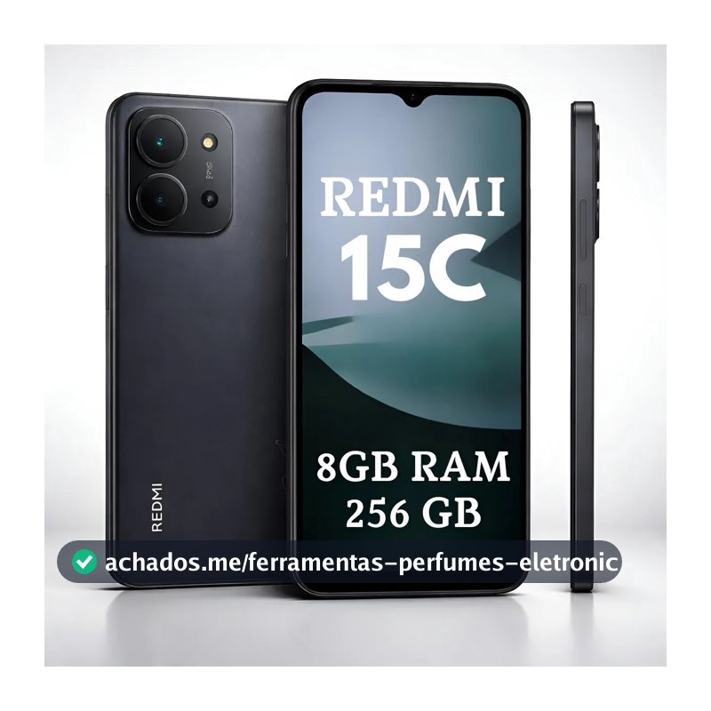Xiaomi Redmi 15c 256gb 8gb RAM + estojo+carregador 33w preto