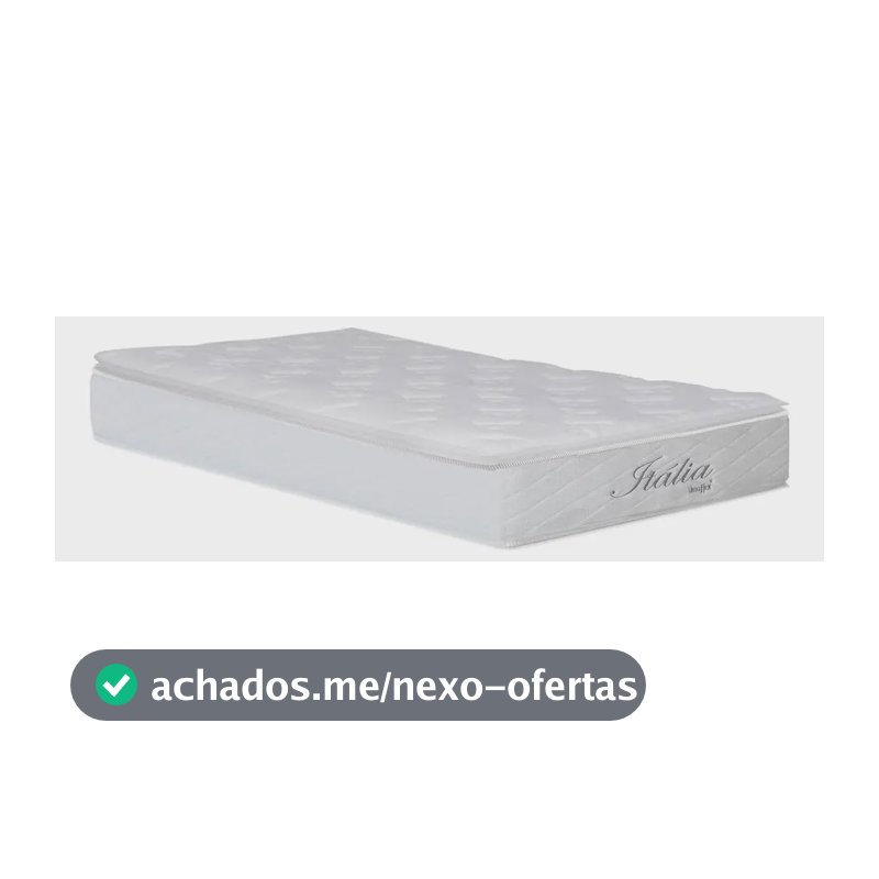 Colchão Para Cama Solteiro Itália Pillow Top E Molas Branco