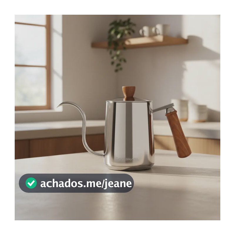 Chaleira Bico Ganso Fino 600ml Inox Indução Barista Café V60