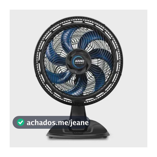Ventilador de Mesa Arno X-TREME 7 40cm VE70, 150W, 7 Pás, 3 Velocidades, Oscilação 80º, Power Zone, Modo Sono Tranquilo