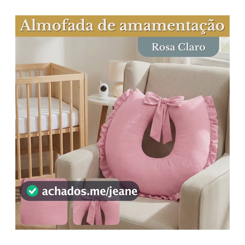 Almofada De Amamentação Com Laço Travesseiro Liso Cor Rosa