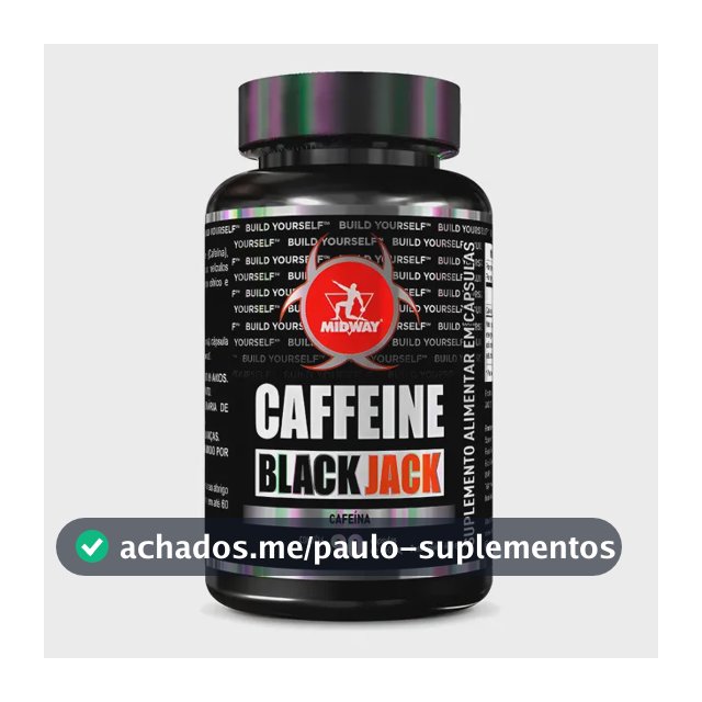 Caffeine Black Cafeína 90 Cápsulas Midway Sem Sabor