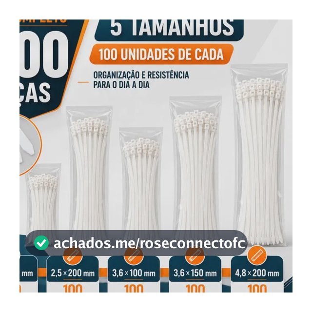 Kit 500 Fita Hellerman Cinta Plástica Enforca Gato 5 Tamanho Preto
