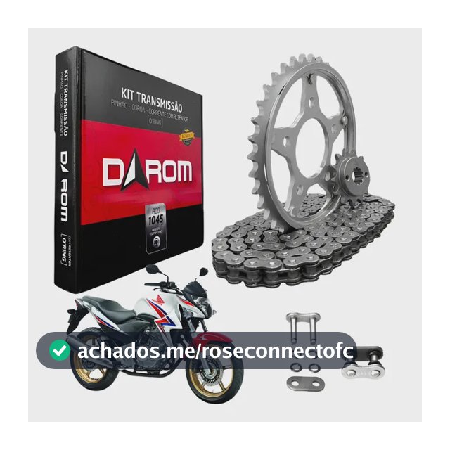 Kit Relação Reforçada C/ Retentor Honda Cb 300r 2009 Á 2015 Prateado