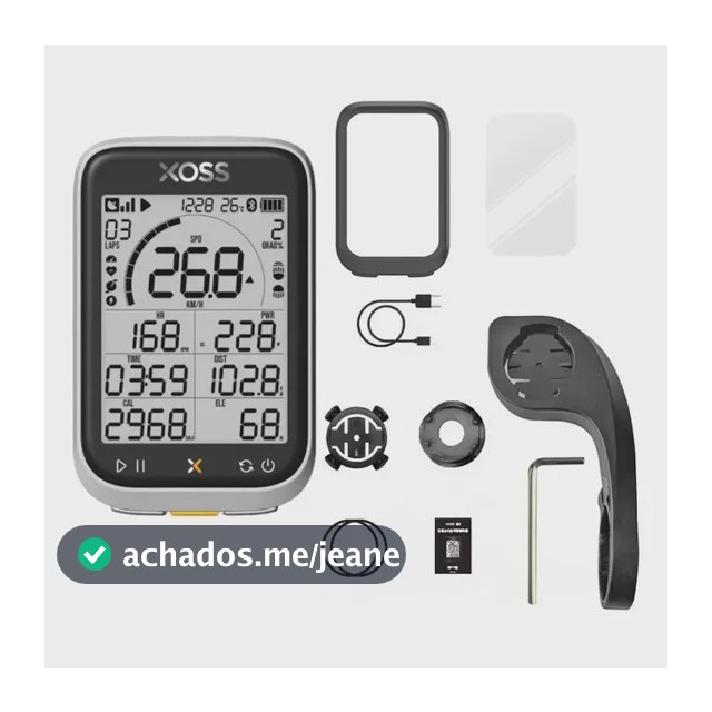 Ciclocomputador Xoss G3+ Plus Com Capa, Pelicula E Suporte Preto