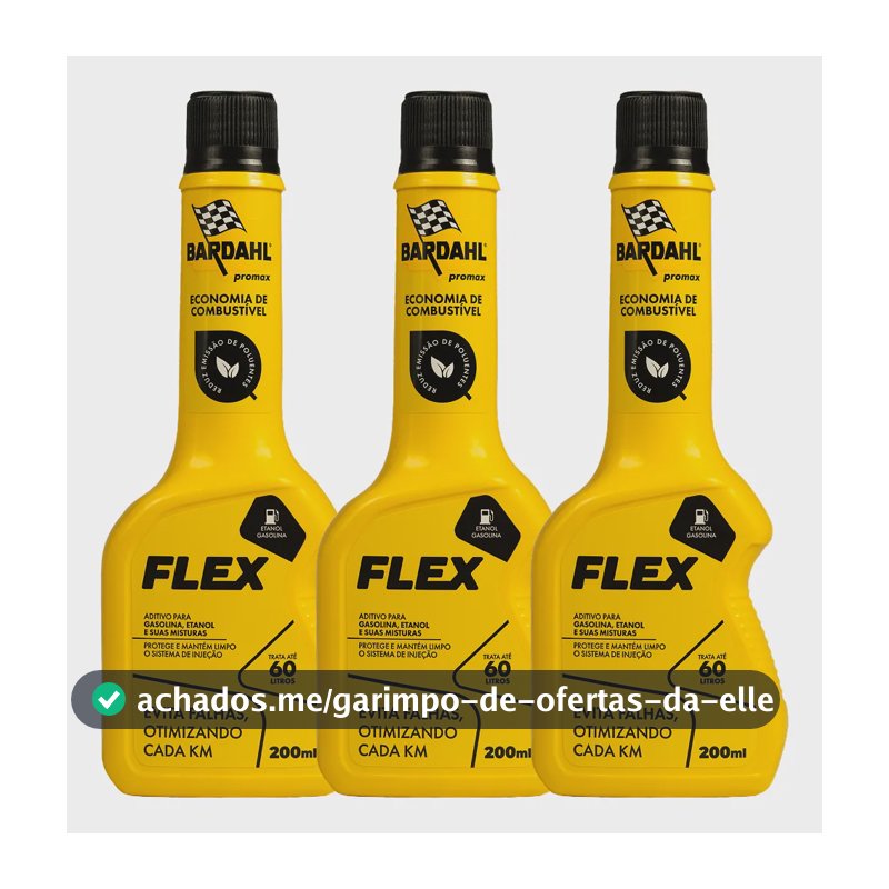 Aditivo Combustível Bardahl Flex 200ml Kit 3 Un.