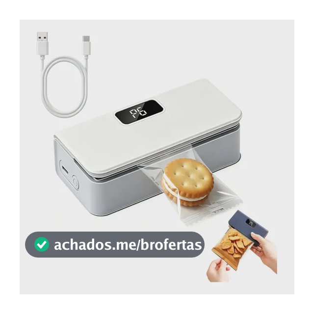 Seladora De Sacos Portátil Com Cortador E Ímã Seladora Térmica Para Snacks E Alimentos Branco