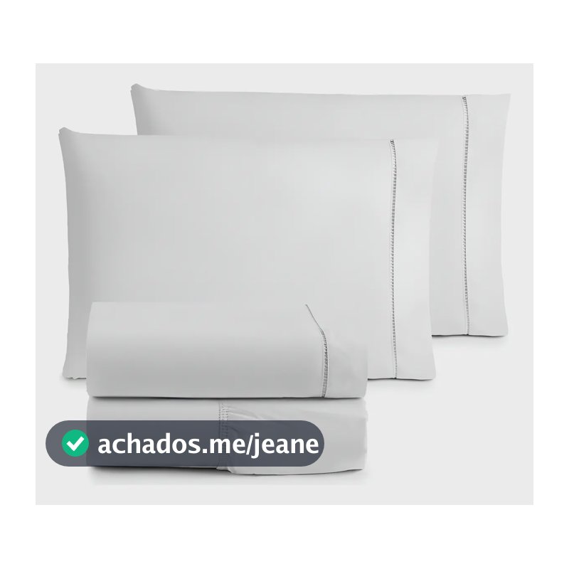 Jogo de Cama Queen 4 Peças 400 Fios Algodão Branco Vilma Enxovais