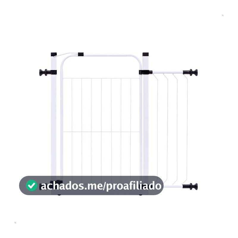 Portão Segurança Branco Pet Útil 89-94cm Aço Trava Pressão