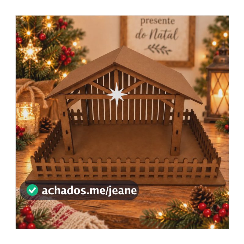 Casinha De Natal Em Mdf Para Montar Presépio Decoração Natal